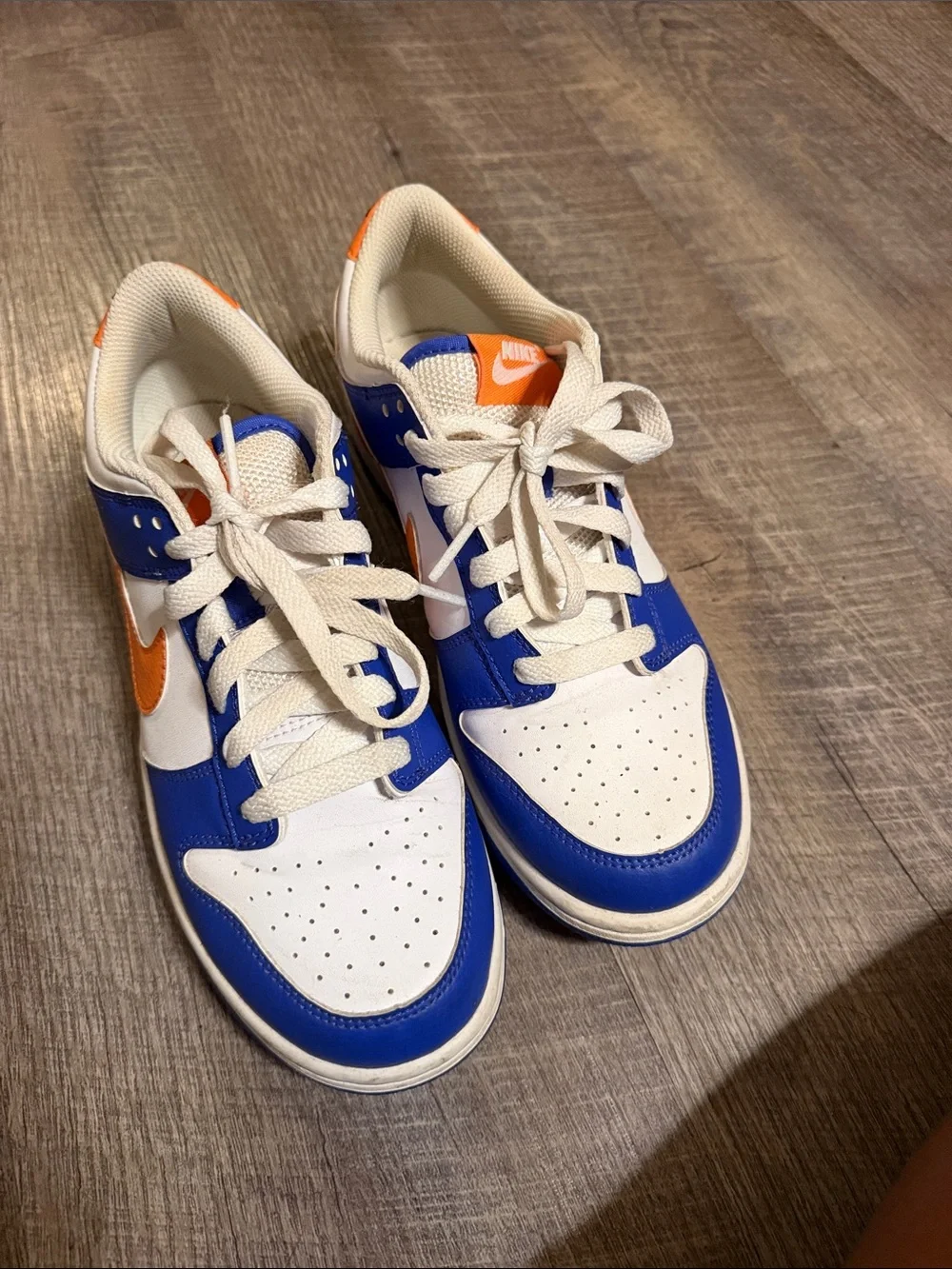 Nike Kids White, Blue & Orange Low-Top Sneakers